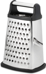 Professional Box Grater, Stainless Steel with 4 Sides, Best for Parmesan  Cheese, Vegetables, Ginger, XL Size, Black : Amazon.co.uk: Home &amp; Kitchen